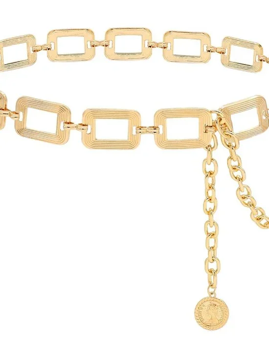 Women's Chain Belt Metal Waist Belt Chunky Belly Link Belt - Picture 1 of 7